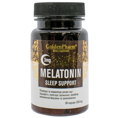 Мелатонин капсулы 3 мг для улучшения сна Голден Фарм флакон 60 шт