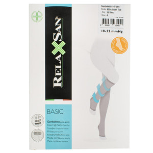 Гольфы копресионные RELAXSAN (Релаксан) Basic (Базик) 140 ден с открытым носком 18-22 мм размер 4 бежевые модель 850А