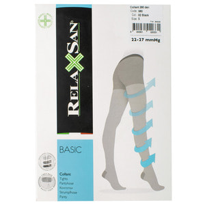 Колготки компрессионные RELAXSAN (Релаксан) Basic 280 ден (22-27 мм) размер 5 черные 1 пара