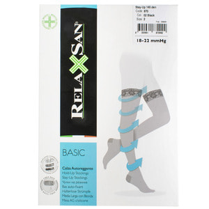 Панчохи на ризинці компресійні RELAXSAN (Релаксан) Basic 140 ден (18-22 мм) розмір 2 чорні 1 пара