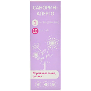 Санорин-Аллерго спрей назал. р-р 1мг/мл фл. 10мл