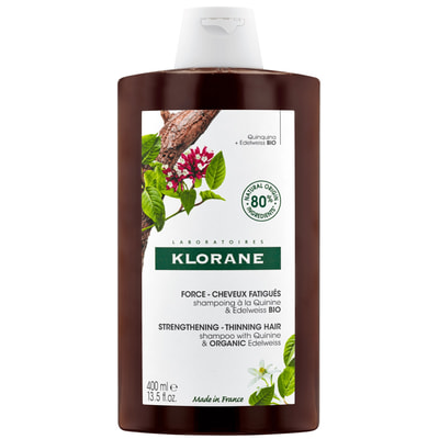 Шампунь для волосся KLORANE (Клоран) зміцнюючий з хініном та органічним едельвейсом 400 мл