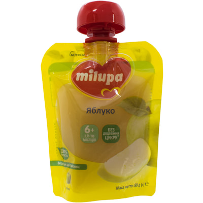 Пюре фруктовое детское Нутриция Milupa (Милупа) Яблоко с 6-ти месяцев 80 г
