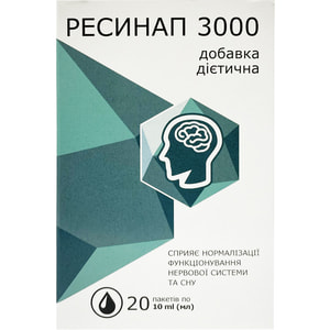 Ресінап 3000 рідина для нормализації функціонування нервової системи та покращення сну в пакетах по 10 мл 20 шт