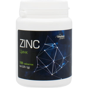 Цинк таблетки дієтична добавка упаковка 100 шт Solution Pharm