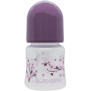 Бутылочка для кормления BABY-NOVA (Беби нова) Декор пластиковая с широким горлом сиреневая 150 мл