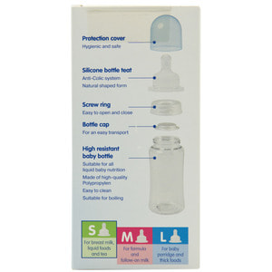 Бутылочка для кормления BABY-NOVA (Беби нова) Декор пластиковая с широким горлом с ручками сиреневая 150 мл