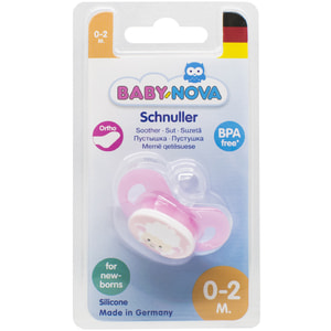 Пустышка BABY-NOVA (Беби нова) Newborn розовая 1 шт