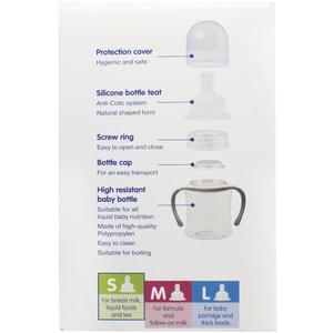 Бутылочка для кормления BABY-NOVA (Беби нова) Декор пластиковая с широким горлом с ручками зеленая 150 мл