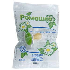 Соска-пустышка Ромашка тип 2 латексная в индивидуальной упаковке 1 шт