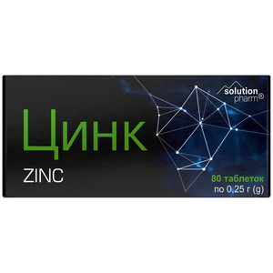 Цинк таблетки дієтична добавка 8 блістерів по 10 шт Solution Pharm