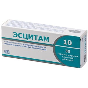 Есцитам 10 табл. в/о 10мг №30