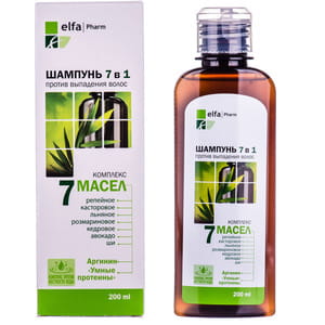 Шампунь для волосся ELFA PHARM (Ельфа фарм) 7 олій 7 в 1 200 мл