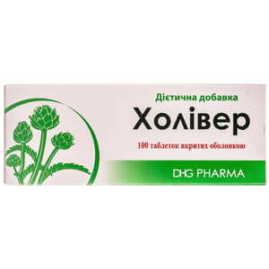 Таблетки для поліпшення роботи печінки Холівер флакон 100 шт