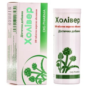 Таблетки для поліпшення роботи печінки Холівер флакон 100 шт