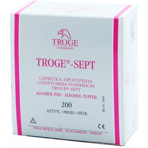 Серветки одноразові антисептичні зі спиртовим пропитанням розмір 65мм х 30мм 200 шт