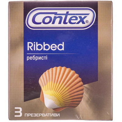 Презервативи CONTEX (Контекс) Ribbed EVRO  ребристі 3 шт