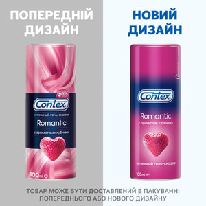 Интимный гель-смазка CONTEX (Контекс) Romantic (Романтик) с ароматом клубники (лубрикант) 100 мл