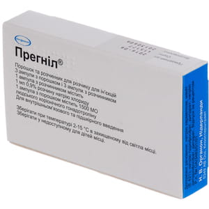 Прегнил пор. д/р-ра д/ин. 1500МЕ амп.+р-ль амп. 1мл №3