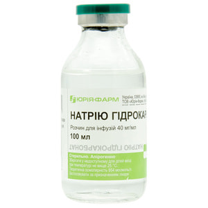 Натрію гідрокарбонат р-н д/інф. 40мг/мл пляшка 100мл