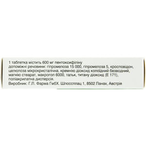 Вазоніт ретард табл. в/о 600мг №20
