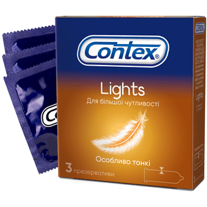 Презервативы латексные с силиконовой смазкой CONTEX (Контекс) Lights (Лайтс) особенно тонкие 3 шт