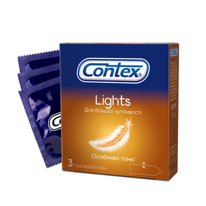 Презервативи латексні з силіконовою змазкою CONTEX (Контекс) Lights (Лайтс) особливо тонкі 3 шт