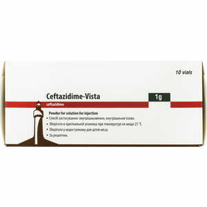Цефтазидим-Виста пор. д/р-ра д/ин. 1г фл. №10