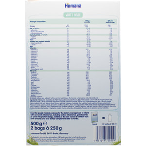 Смесь сухая безмолочная детская HUMANA (Хумана) SL Expert специальная на основе изолята соевого белка с рождения 500 г