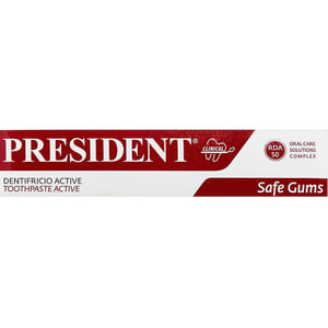 Зубна паста PRESIDENT (Президент) Clinical Active (Клінікал Актив) Safe Gums активний захист ясен 75 мл