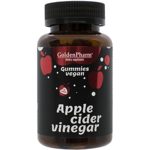 Мармелад веганський жувальний GOLDEN PHARM (Голден-фарм) Яблучний оцет флакон 60 шт