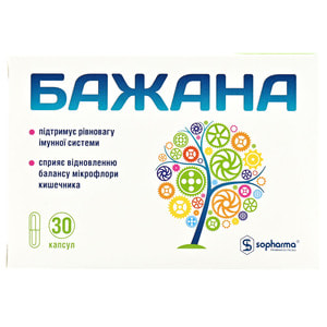 Бажана капсулы для восстановления баланса микрофлоры кишечника упаковка 30 шт