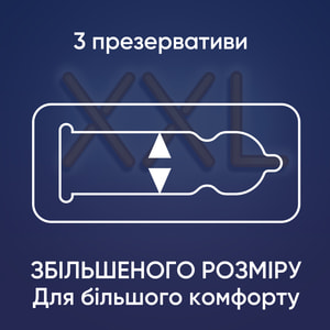 Презервативы латексные с силиконовой смазкой CONTEX (Контекс) Extra large XXL (Экстра ладж) увеличенного размера 3 шт