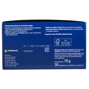 Ортомол Фертил Плюс Нью (Orthomol Fertil plus new) витаминный комплекс для лечения нарушений фертильности у мужчин капсулы на курс приема 30 дней