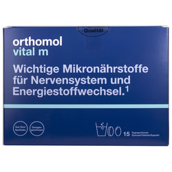 Ортомол Витал М (Orthomol Vital M) витаминный комплекс для мужского здоровья гранулы апельсин + таблетки + капсулы 15 дней