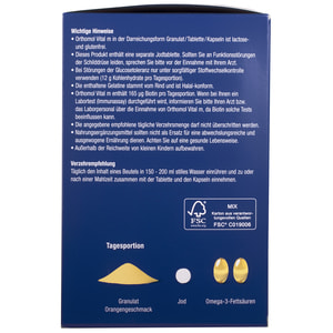 Ортомол Вітал М (Orthomol Vital M) вітамінний комплекс для чоловічого здоров'я гранули апельсин + таблетки + капсули 15 днів