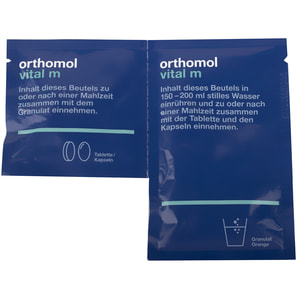 Ортомол Вітал М (Orthomol Vital M) вітамінний комплекс для чоловічого здоров'я гранули апельсин + таблетки + капсули 15 днів