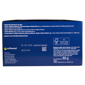 Ортомол Вижн (Orthomol Vision) витаминный комплекс для улучшения зрения капсулы на курс приема 30 дней NEW