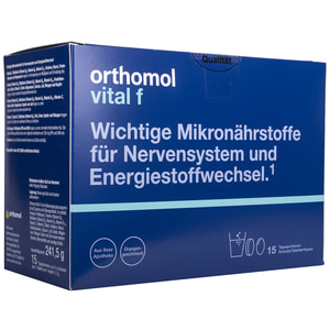 Ортомол Вітал Ф (Orthomol Vital F) вітамінний комплекс для жіночого здоров'я гранули апельсин + таблетки + капсули на курс прийому 15 днів