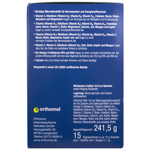Ортомол Вітал Ф (Orthomol Vital F) вітамінний комплекс для жіночого здоров'я гранули апельсин + таблетки + капсули на курс прийому 15 днів