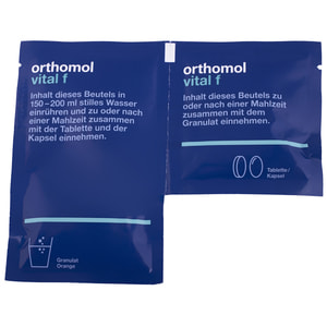 Ортомол Вітал Ф (Orthomol Vital F) вітамінний комплекс для жіночого здоров'я гранули апельсин + таблетки + капсули на курс прийому 15 днів