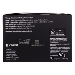 Ортомол Бьюти Рефил Нью (Orthomol Beauty Refill) витаминный комплекс для укрепления ногтей, роста волос и омоложения кожи питьевая бутылочка 30 дней