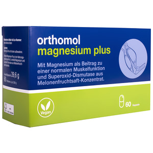 Ортомол Магнезиум Плюс (Orthomol Magnesium Plus) витаминный комплекс для обеспечения работы функций мышц на курс приема 30-60 дней