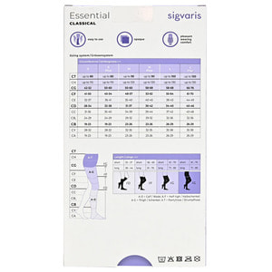 Чулки компрессионные с силиконовым фиксатором SIGVARIS (Сигварис) Essential Classical 18961 класс 2 с открытым мыском цвет бежевый размер М long