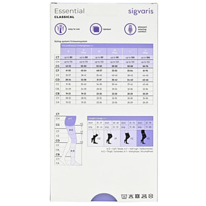 Чулки компрессионные с силиконовым фиксатором SIGVARIS (Сигварис) Essential Classical 18962 класс 2 с открытым мыском цвет бежевый размер L long