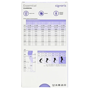 Чулки компрессионные с силиконовым фиксатором SIGVARIS (Сигварис) Essential Classical PLUS 19316 класс 2 с открытым мыском бежевый размер S short