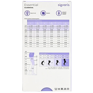 Чулки компрессионные с силиконовым фиксатором SIGVARIS (Сигварис) Essential Classical PLUS 19318 класс 2 с открытым мыском цвет бежевый размер L short