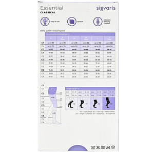 Панчохи компресійні з силіконовим фіксатором SIGVARIS (Сігваріс) Essential Classical PLUS 18965 клас 2 з відкритим миском колір бежевий розмір L long