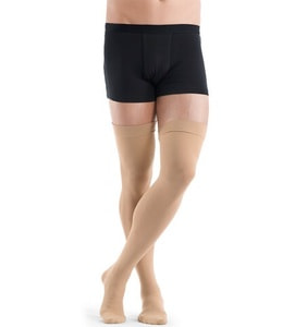 Чулки компрессионные с силиконовым фиксатором SIGVARIS (Сигварис) Top Fine Select артикул 49976 класс 1 с открытым мыском цвет бежевый размер М short