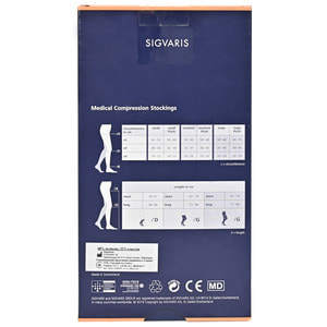 Чулки компрессионные с силиконовым фиксатором SIGVARIS (Сигварис) Top Fine Select артикул 49976 класс 1 с открытым мыском цвет бежевый размер М short